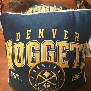 NBA Denver Nuggets Navy and Gold Squish Pillows NWT